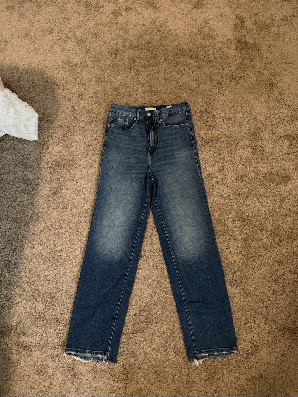 Good American Straight Leg Jeans - Dark Wash Blue